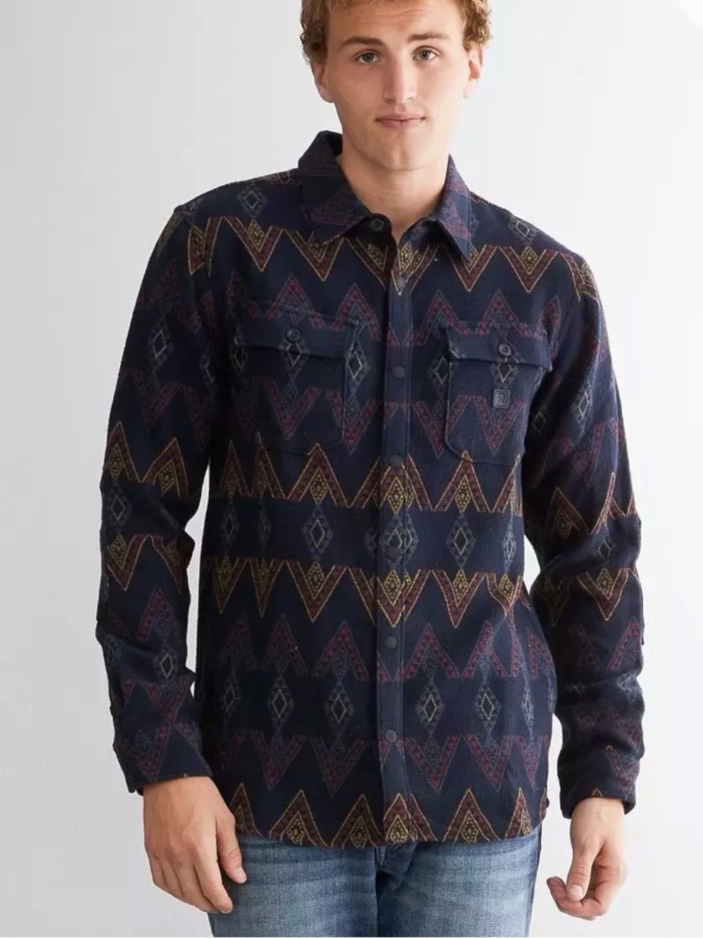 ROARK Men's NORDSMAN Manawa Tapu Aztec Men's Flannel Shirt Shacket Sz Medium